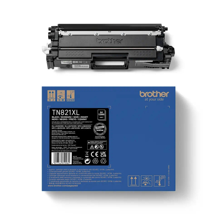 Консумативи за лазерен печат Brother TN-821XLBK Black Toner Cartridge High Yield - TN821XLBK