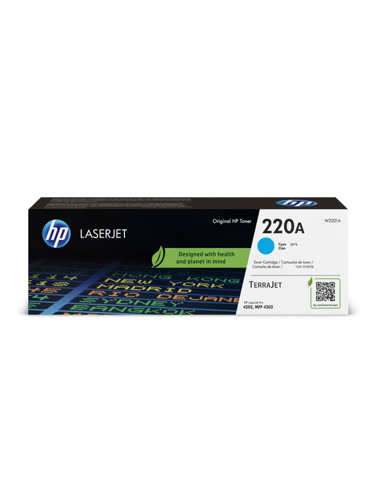 Консумативи за лазерен печат HP 220A Cyan Original LaserJet Toner Cartridge - W2201A