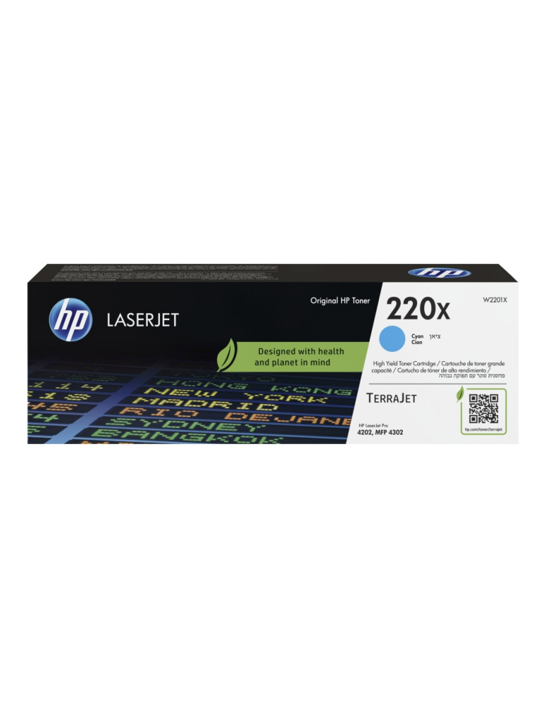 Консумативи за лазерен печат HP 220X Cyan Original LaserJet Toner Cartridge - W2201X