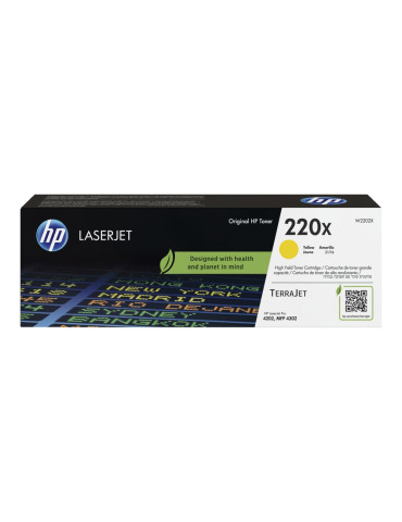 Консумативи за лазерен печат HP 220X Yellow Original LaserJet Toner Cartridge - W2202X