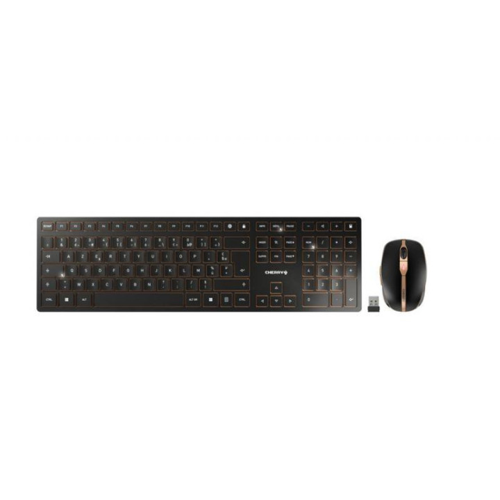 Безжичен комплект клавиатура с мишка CHERRY DW 9100 SLIM, Черен/Бронз - JD-9100EU-2