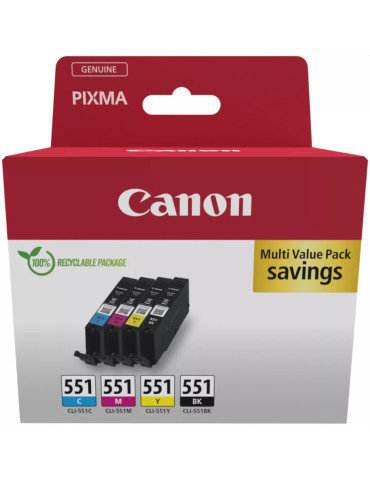 Консумативи за мастилоструен печат Canon CLI-551 C/M/Y/BK Multipack - 6509B015AA