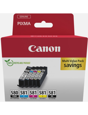 Консуматив Canon PGI-580/CLI-581 PBK/C/M/Y Pigment   Ink Cartridge Multi Pack - 2078C007AA
