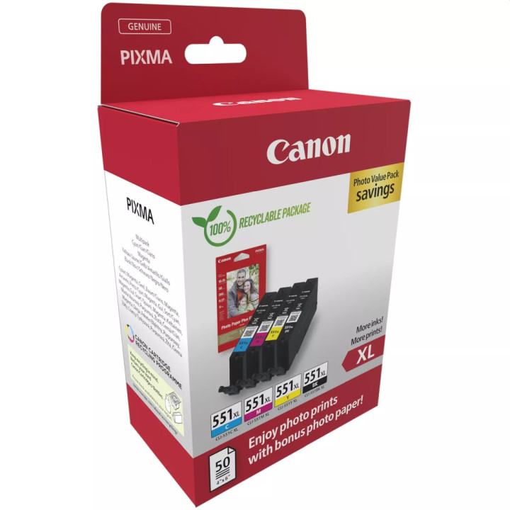 Консуматив Canon CLI-551XL C/M/Y/BK Photo Value Pack - 6443B008AA