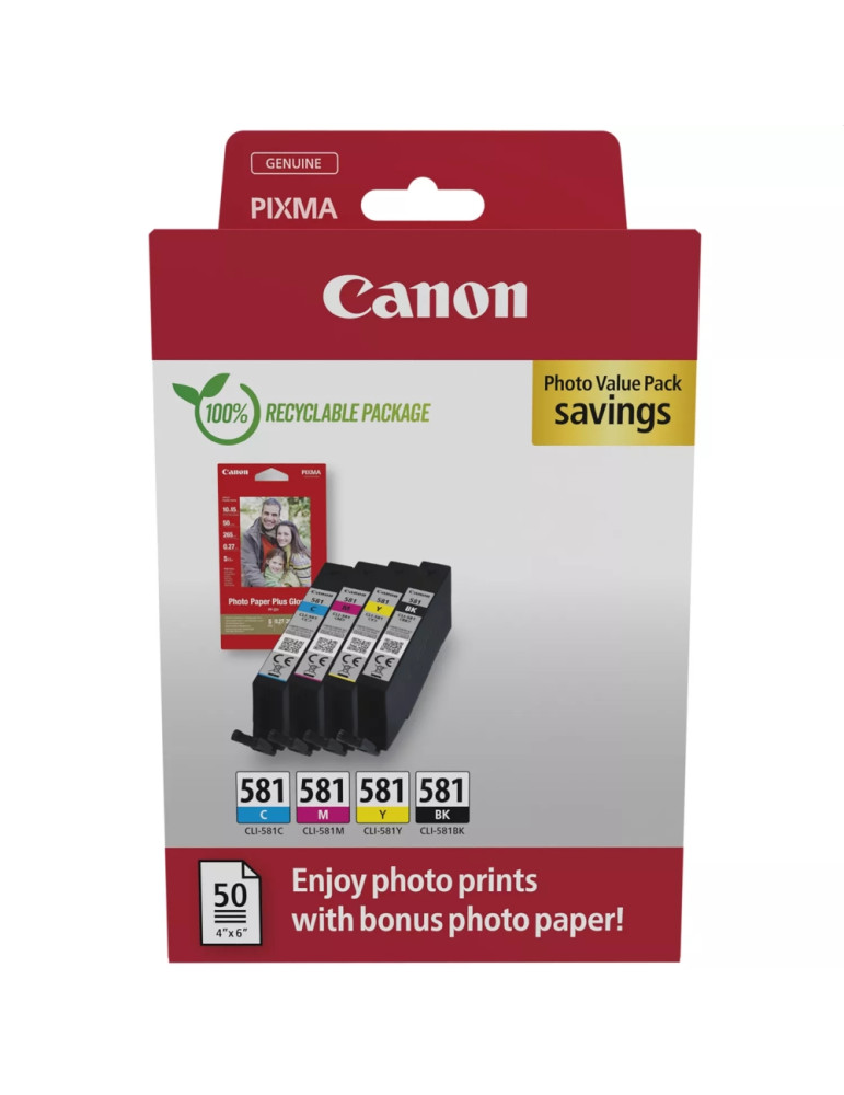 Консуматив Canon CLI-581 C/M/Y/BK Photo Value Pack - 2106C006AA
