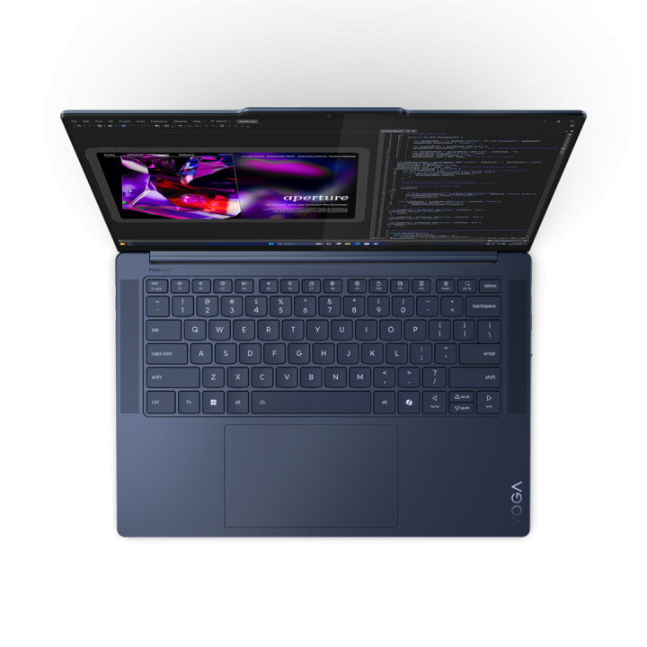 Лаптоп Lenovo Yoga SLIM 7, Snapdragon X Elite X1E-78-100, 14.5" 3K, 32GB LPDDR5x-8448 RAM, 1TB SSD, Integrated Qualcomm Adreno GPU, Win 11 Home - 83ED000RBM