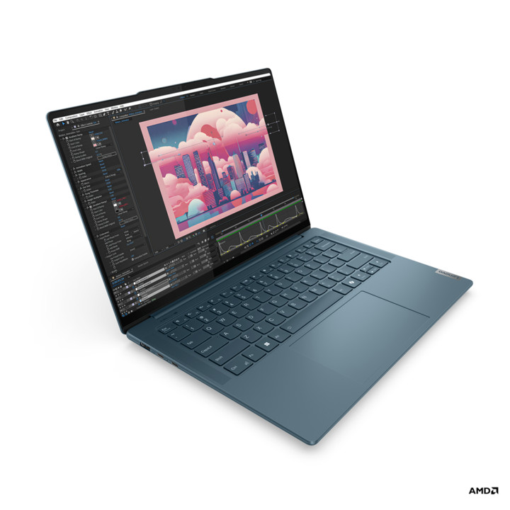 Лаптоп Lenovo Yoga PRO 7, AMD Ryzen 7 8845HS, 14.5" 2.5K IPS AG, 16GB RAM, 1TB SSD, Integrated AMD Radeon 780M, Win 11 Home, син - 83E3000FBM