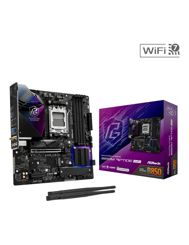 Дънна платка AsRock B850M RIPTIDE WIFI7, AM5