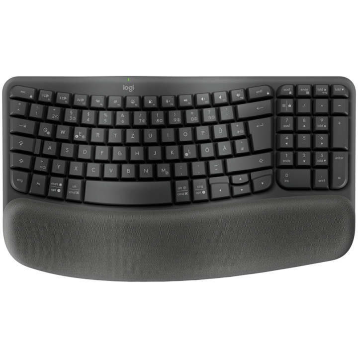 Bluetooth ергономична клавиатура Logitech Клавиатура Wave, GRAPHITE, US INT'L, B2B - 920-012334