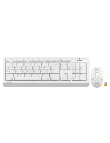 Безжичен комплект клавиатура и мишка A4Tech Fstyler FG1012, бял - FG1012-WH