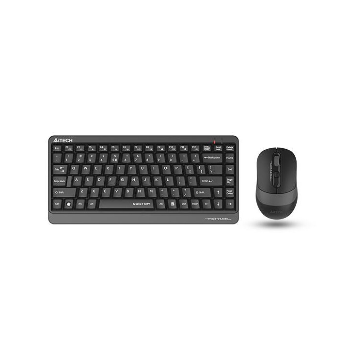 Безжичен безшумен комплект клавиатура и мишка A4Tech Fstyler FGS1110Q, Сив  - FGS1110Q-GREY