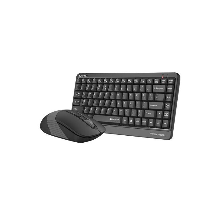 Безжичен безшумен комплект клавиатура и мишка A4Tech Fstyler FGS1110Q, Сив  - FGS1110Q-GREY