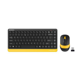 Безжичен комплект клавиатура и мишка A4Tech Fstyler FG1110, Черен/Жълт - FG1110-BEE