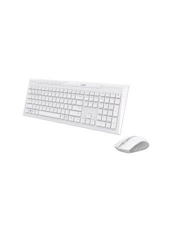 Bluetooth комплект клавиатура и мишка RAPOO 8210M Multi mode, Bluetooth, 2.4Ghz, Безжичен, Бял - RAPOO-13590