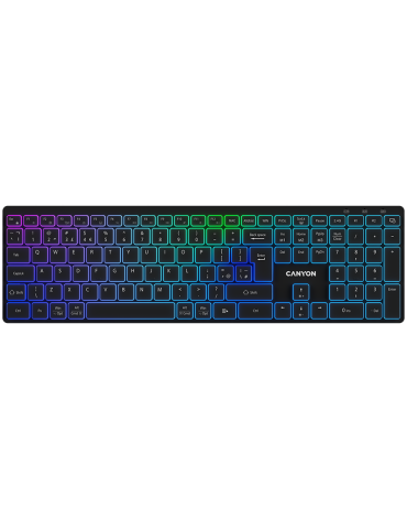 Безжична клавиатура Canyon HKB-W11 UK/US RGB Dual Mode, Black - CNS-HBTK11B