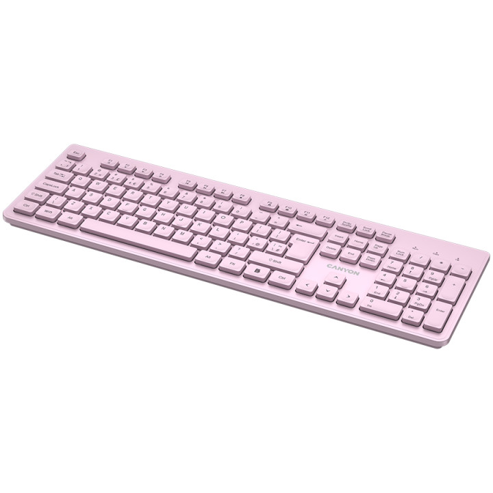 Безжична клавиатура Canyon HKB-W01 UK/US AAA, Pink - CNS-HKBW01P