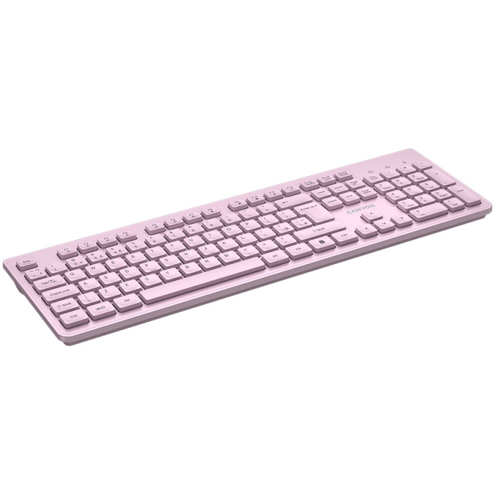 Безжична клавиатура Canyon HKB-W01 UK/US AAA, Pink - CNS-HKBW01P