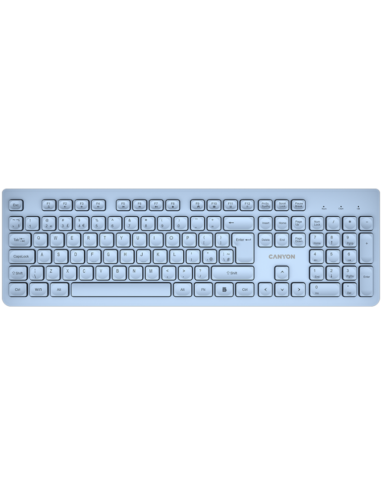 Безжична клавиатура Canyon HKB-W01 UK/US AAA, Blue - CNS-HKBW01BL