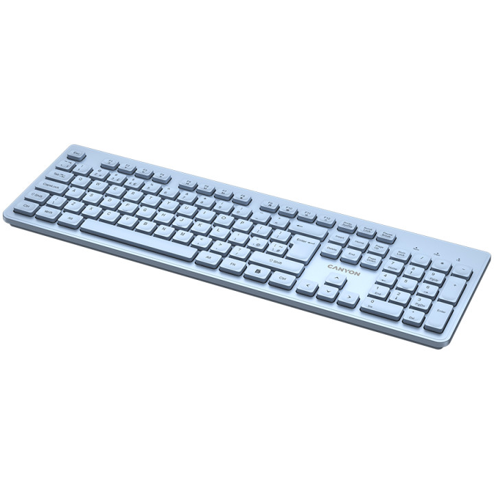Безжична клавиатура Canyon HKB-W01 UK/US AAA, Blue - CNS-HKBW01BL
