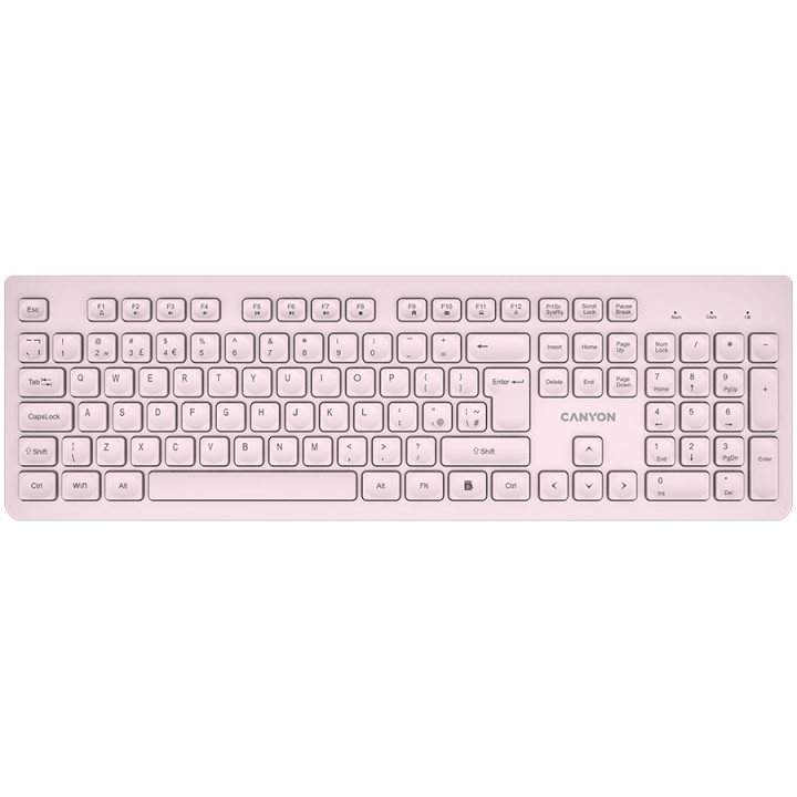 Безжична клавиатура Canyon HKB-W01 UK/US AAA, Beige - CNS-HKBW01BG