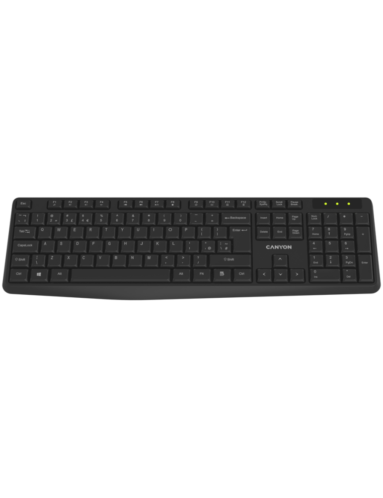 Безжична клавиатура Canyon KB-W01, Black EN/BG - CNE-CKEYW01-BG