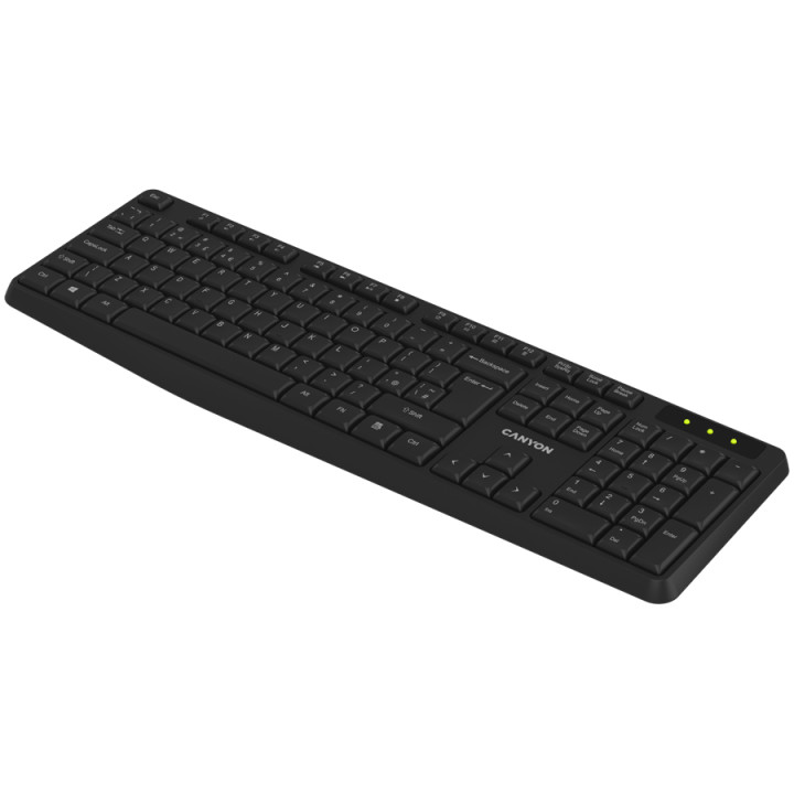 Безжична клавиатура Canyon KB-W01, Black EN/BG - CNE-CKEYW01-BG