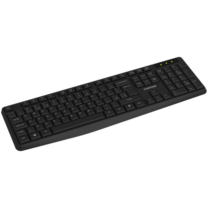 Безжична клавиатура Canyon KB-W01, Black EN/BG - CNE-CKEYW01-BG