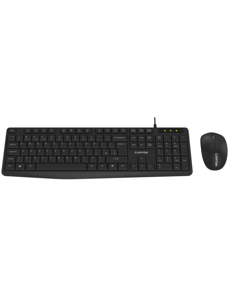 Безжична клавиатура с мишка Canyon SET-W01, Black EN/BG - CNE-HSETW01-BG