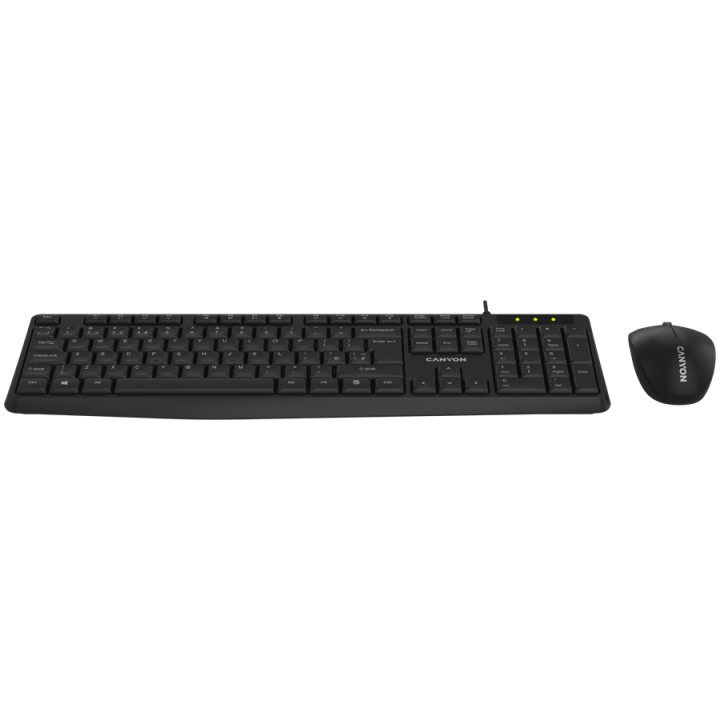Безжична клавиатура с мишка Canyon SET-W01, Black EN/BG - CNE-HSETW01-BG