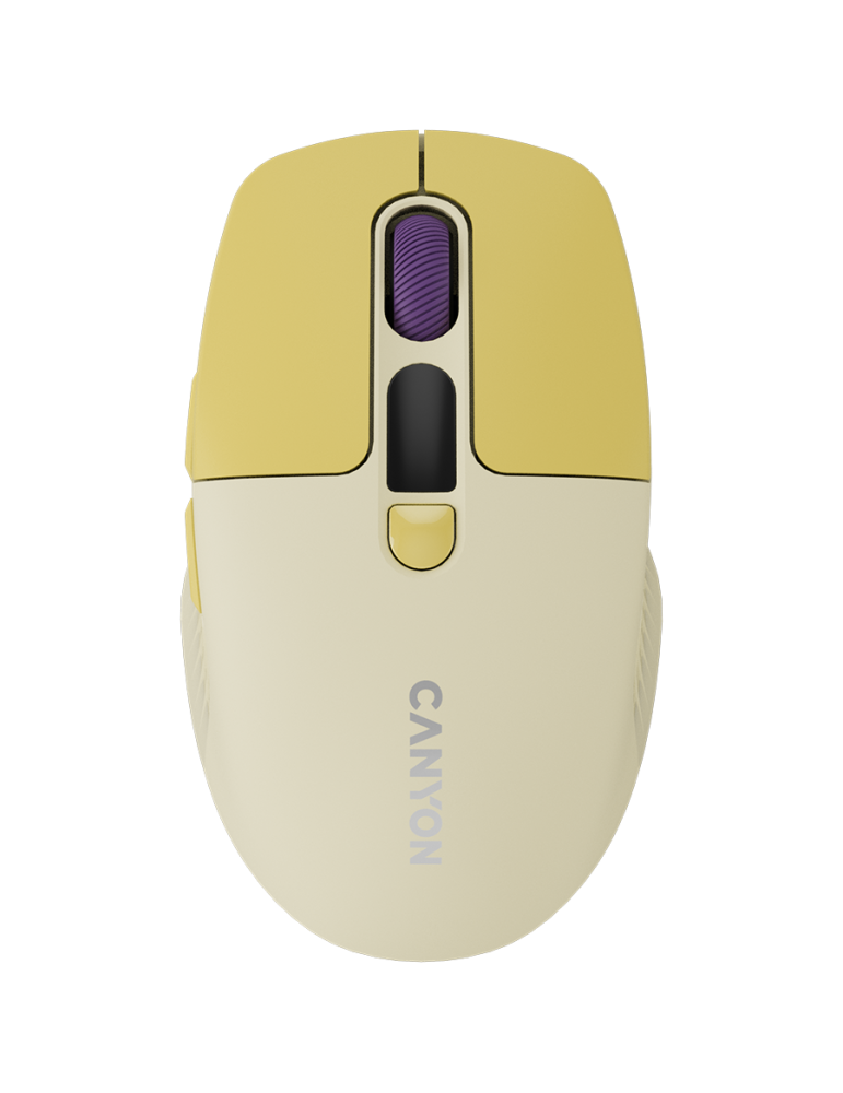 Безжична безшумна мишка Canyon MW-26 LCD Silent, Yellow - CNS-CMSW26Y