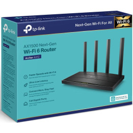Безжичен рутер TP-Link ARCHER AX12 AX1500 Dual-Band Wi-Fi 6, RouterSPEED: 300 Mbps at 2.4 GHz   1201Mbps at 5 GHz