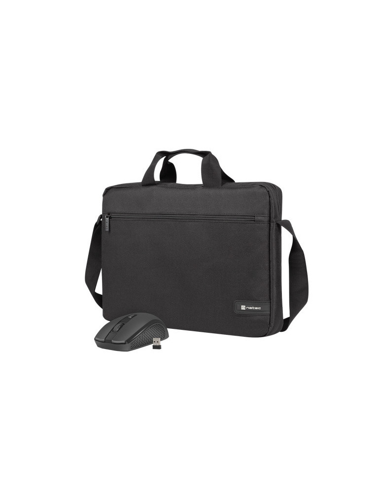 Комплект чанта   безжична мишка Natec WALLROO 2 15.6", Black - NTO-2051