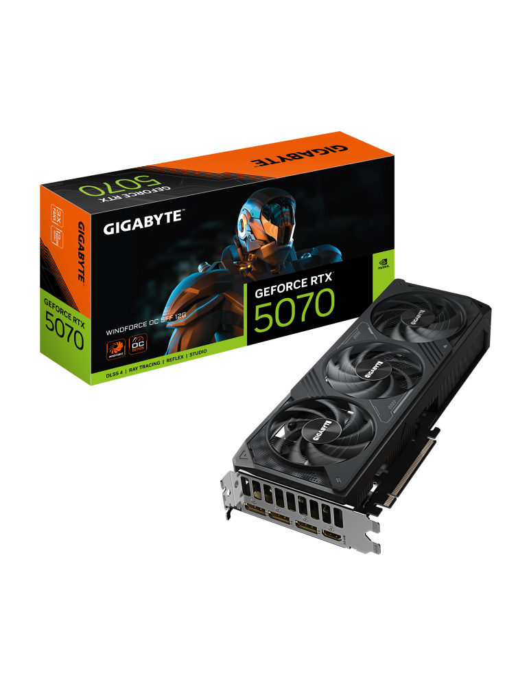 Видео карта Gigabyte Nvidia GeForce RTX 5070 WINDFORCE OC SFF 12GB GDDR7 - GV-N5070WF3OC-12GD