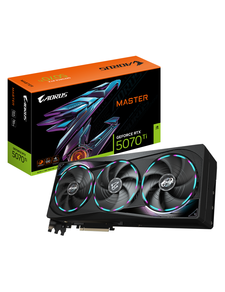 Видео карта Gigabyte AORUS Nvidia GeForce RTX 5070 TI MASTER 16GB GDDR7 - GV-N507TAORUS M-16GD