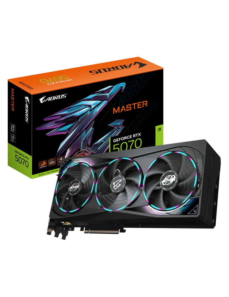Видео карта Gigabyte AORUS Nvidia GeForce RTX 5070 MASTER 12GB GDDR7 - GV-N5070AORUS M-12GD