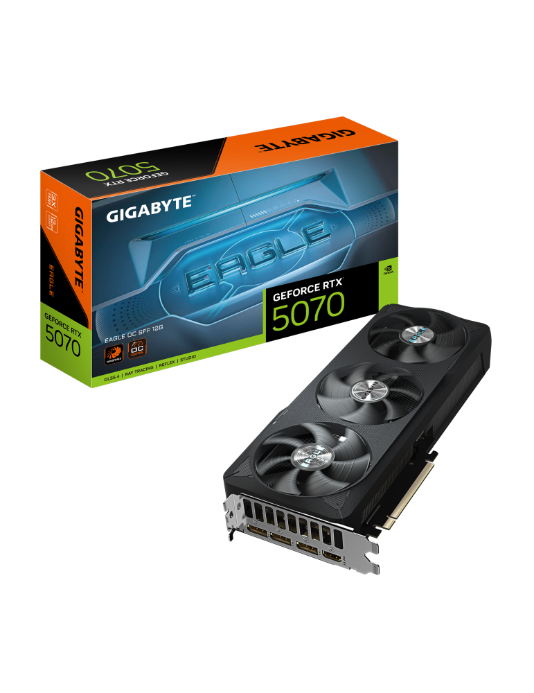 Видео карта Gigabyte Nvidia GeForce RTX 5070 EAGLE OC SFF 12GB GDDR7 - GV-N5070EAGLE OC-12GD