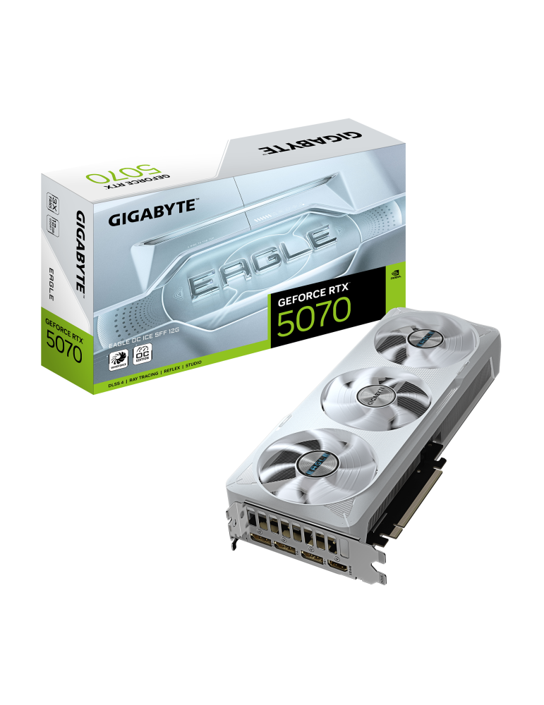 Видео карта Gigabyte Nvidia GeForce RTX 5070 EAGLE ICE OC SFF 12GB GDDR7 - GV-N5070EAGLEOC ICE-12GD