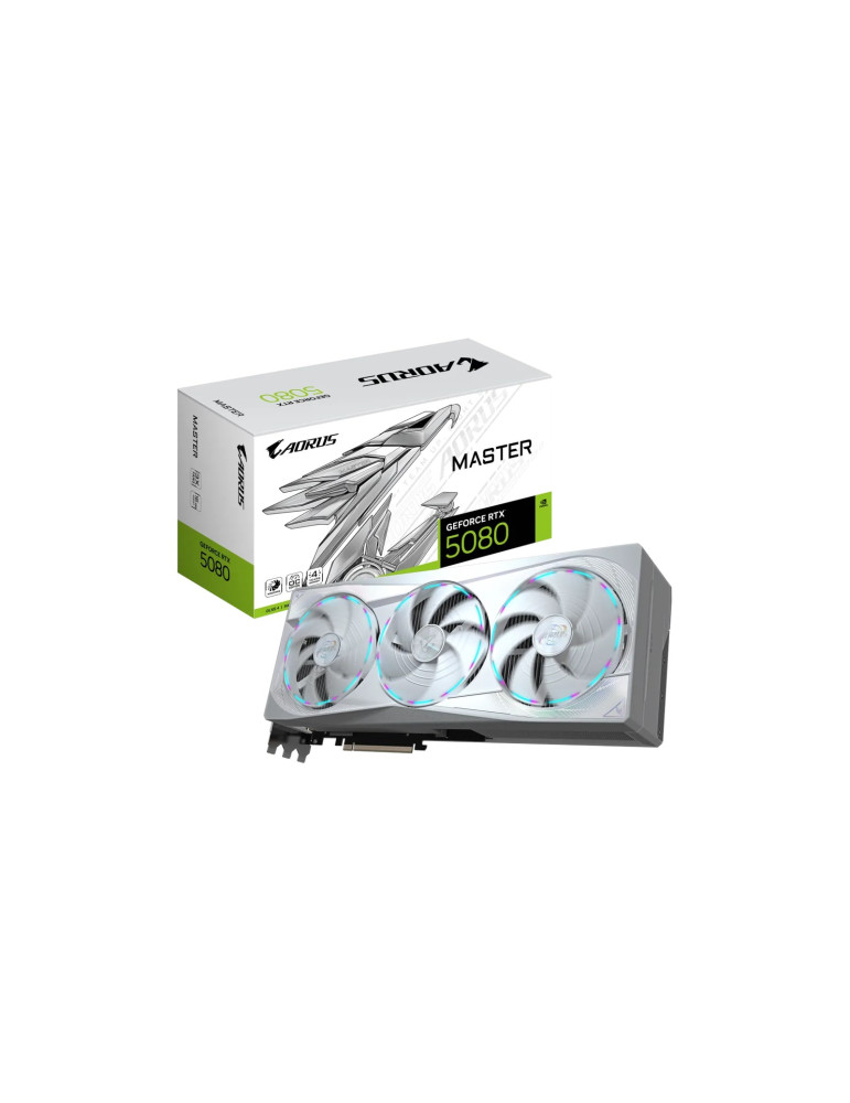 Видео карта Gigabyte AORUS Nvidia GeForce RTX 5080 MASTER ICE 16GB GDDR7 - GV-N5080AORUSM ICE-16GD