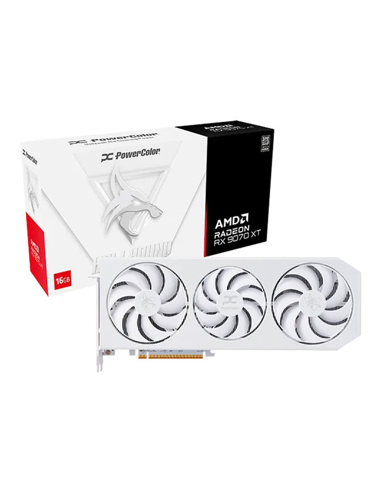 Видео карта PowerColor Radeon RX 9070 XT Hellhound White 16GB GDDR6 - RX9070XT 16G-L/OC/WHITE