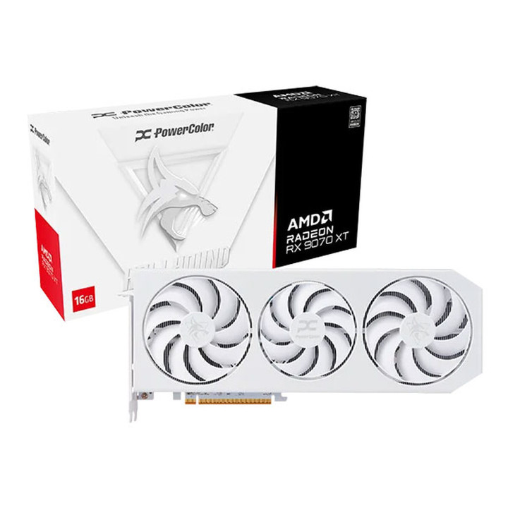 Видео карта PowerColor Radeon RX 9070 XT Hellhound White 16GB GDDR6 - RX9070XT 16G-L/OC/WHITE
