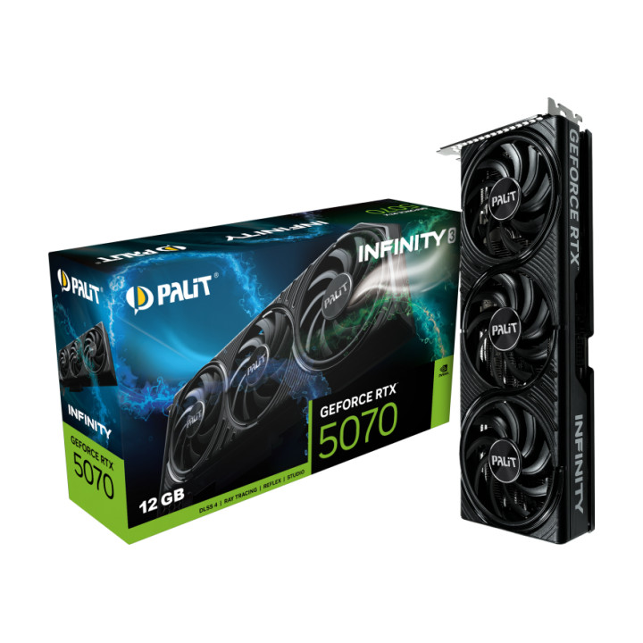 Видео карта Palit Nvidia GeForce RTX 5070 Infinity 3 12GB GDDR7 192 bit - NE75070019K9-GB2050S