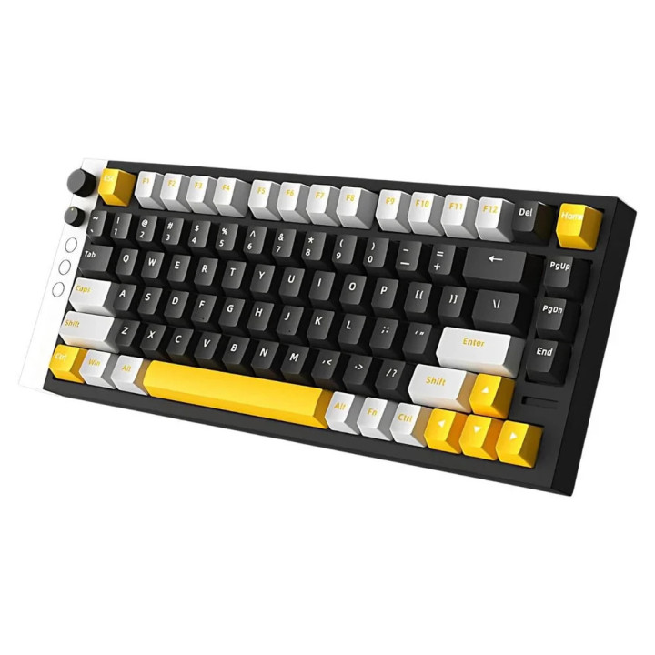 Професионална геймърска механична клавиатура Lamzu JET 75 - 8K, Magnetic Gateron Jade Switches, Black/Yellow - LAMZU-JET-75-BK