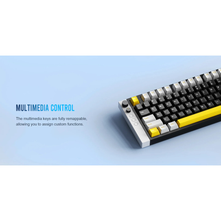 Професионална геймърска механична клавиатура Lamzu JET 75 - 8K, Magnetic Gateron Jade Switches, Black/Yellow - LAMZU-JET-75-BK