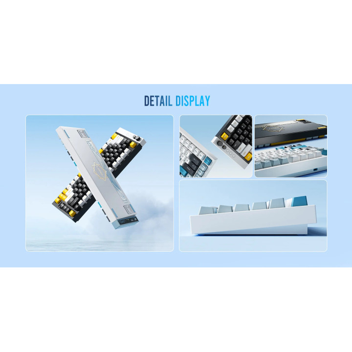 Професионална геймърска механична клавиатура Lamzu JET 75 - 8K, Magnetic Gateron Jade Switches, Black/Yellow - LAMZU-JET-75-BK