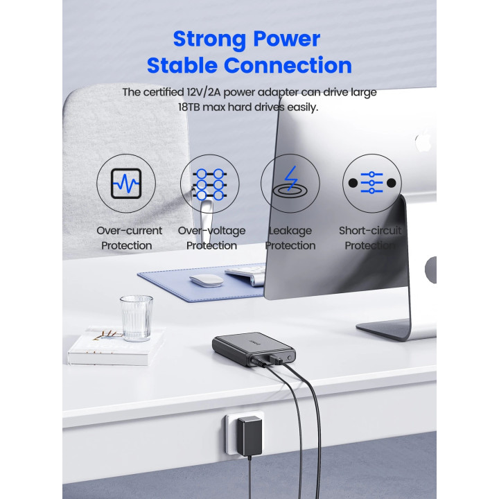 Външна кутия за диск Orico Storage Case, 3.5" USB-C black - DDL35-C3-EU-BK - DDL35-C3-EU-BK-BP