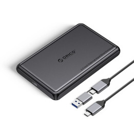 Външна кутия за диск Orico Storage Case, 2.5" USB-C/A Black - DDL25-C3-BK - DDL25-C3-BK-BP