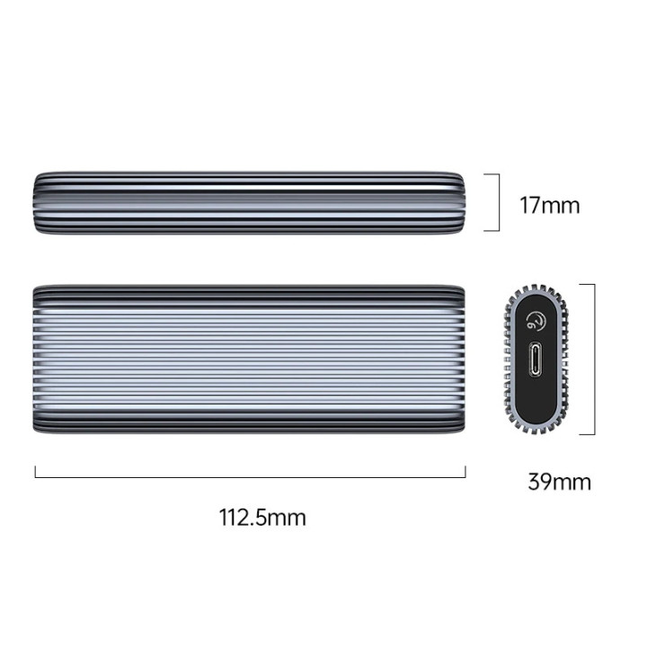 Външна кутия за диск Orico Storage Case, M.2 NVMe M-key 10 Gbps, Aluminium - AM2C3-G2-GY - AM2C3-G2-GY-BP