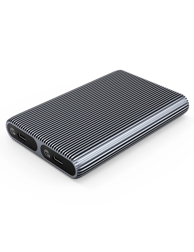 Външна кутия за диск Orico Storage Case, M.2 NVMe Dual-Bay - USB-C 10Gbps, Aluminium - AM2C3-2N-GY - AM2C3-2N-GY-BP