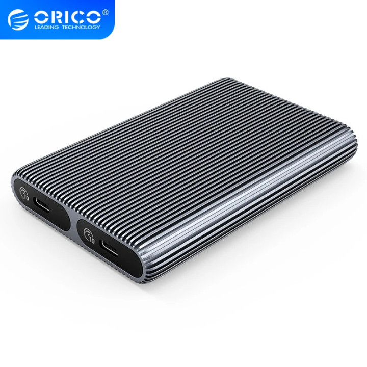 Външна кутия за диск Orico Storage Case, M.2 NVMe Dual-Bay - USB-C 10Gbps, Aluminium - AM2C3-2N-GY - AM2C3-2N-GY-BP