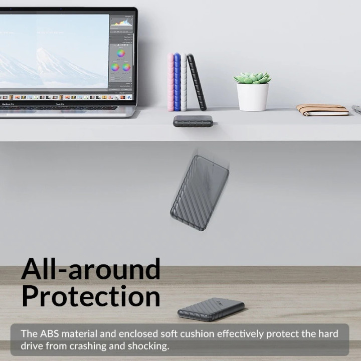 Външна кутия за диск Orico Storage Case, 2.5" USB-C Black - 25PW1C-C3-BK - 25PW1C-C3-BK-EP